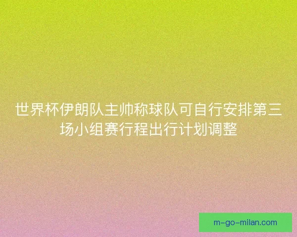 世界杯伊朗队主帅称球队可自行安排第三场小组赛行程出行计划调整